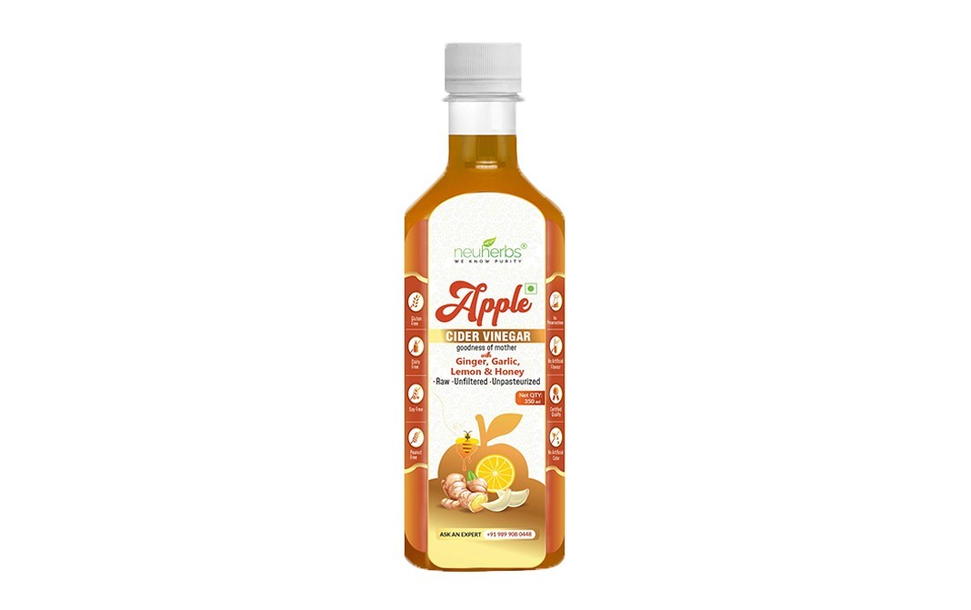 Neuherbs organic Apple Cider Vinegar Ginger, Garlic Lemon & Honey   Pack  350 millilitre